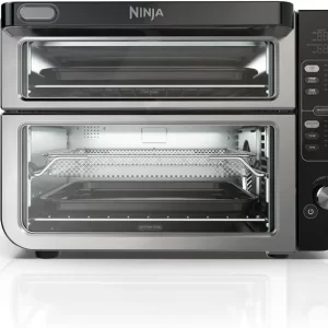 Ninja DCT401 Double Oven with FlexDoor, FlavorSeal and Smart Finish, Rapid Top Convection, Air Fry Bottom , Bake, Roast, 12 in 1